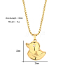 Stainless Steel Box Chain Duck Pendant Necklaces GZ1226-1-1