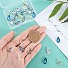 24Pcs 6 Colors Embossed Glass Rhinestone Pendants GLAA-PH0001-44-5