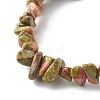 Chip Natural Unakite Stretch Beaded Bracelets for Kids BJEW-JB06305-08-2