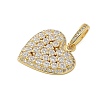 Brass Micro Pave Cubic Zirconia Pendants X-KK-P293-06G-2