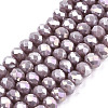 Electroplate Glass Beads Strands EGLA-A034-P6mm-B19-1