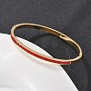 304 Stainless Steel Rhinestone Bangles for Women BJEW-Z092-06G-1