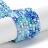 Gradient Color Electroplate Glass Bead Strands GLAA-E042-05-B07-1