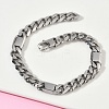 304 Stainless Steel Cuban Link Chain Bracelets for Women BJEW-G779-04A-P-1