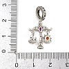 Brass Colorful Rhinestone European Dangle Charms KK-P324-07P-3
