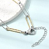 5MM Duo Tone 304 Stainless Steel Textured Paperclip Chain Necklaces for Women Men SA-CBA37BC-20GP-3