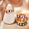 Eye Brass Enamel Cuff Rings RJEW-L113-036G-2