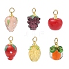 Brass & Handmade Lampwork Pendants PALLOY-JF06029-1