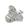 Brass Micro Pave Clear Cubic Zirconia Pendants KK-U005-04A-P-2