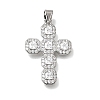 Brass Micro Pave Clear Cubic Zirconia Pendants CU-CBA9883-05A-P-1