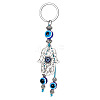 Alloy Hollow Hamsa Hand/Hand of Miriam Pendant Keychain WG21406-01-1