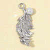 Zinc Alloy with ABS Plastic Imitation Pearl Pendants AL-OY001-39P-1