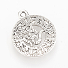 Tibetan Style Alloy Pendants X-TIBEP-Q064-26AS-RS-2