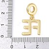 Rack Plating Brass Word FE European Dangle Charms KK-P287-08G-3