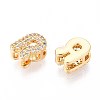 Brass Micro Pave Clear Cubic Zirconia Beads KK-T071-17G-R-2