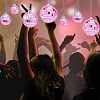 30Pcs 4 Styles Foam & Glass Mirror Ball Pendant Decorations AJEW-GA0010-79-5