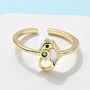 Brass Micro Pave Cubic Zirconia Cuff Rings for Women RJEW-C126-05G-2
