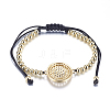 Adjustable Brass Braided Beaded Bracelets LS-BJEW-F282-29G-RS-2