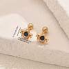 Stainless Steel Cubic Zirconia Sun Stud Earrings WX1945-3