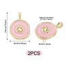 2Pcs Brass Enamel Pendants KK-TADJ0001-15A-3