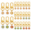 24Pcs 6 Colors Alloy Enamel Pendant Decorations HJEW-GO00009-1