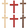 6Pcs 3 Colors Wood Cabochons WOOD-PH0003-51B-1