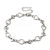 304 Stainless Steel Heart Link Chains Bracelets for Men & Women BJEW-D042-37P-4