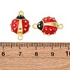Brass Red and Black Enamel Connector Charms KK-I276-16G-3