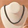 Bicone Synthetic Non-Magnetic Hematite Beaded Necklaces NJEW-R020-06-3