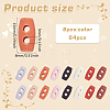 64Pcs 8 Colors Plastic Buttons BUTT-FG0001-36-2