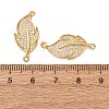 Brass Micro Pave Clear Cubic Zirconia Connector Charms CU-CBA4579-13G-2