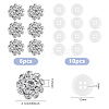 6Pcs Brass & Acrylic Rhinestone Cufflinks BUTT-DC0001-17A-2