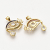 Brass Micro Pave Cubic Zirconia Pendants ZIRC-T012-15G-2