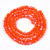 Opaque Solid Color Electroplate Glass Beads Strands EGLA-A039-P2mm-L03-3