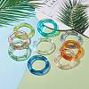 9Pcs 9 Color Acrylic Curved Tube Chunky Stretch Bracelets Set for Women BJEW-JB08142-2