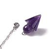 Natural Amethyst Cone Dowsing Pendulum Pendants G-G983-04P-01-4