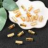 SHEGRACE Brass Ribbon Crimp Ends XGR0063G-58G-4