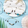 3Pcs Ocean Theme Starfish Turtle Synthetic Turquoise & Coconut Braided Bead Bracelet Sets BJEW-JB11463-1