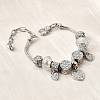 Alloy European Beads Charm Bracelets BJEW-F495-15P-4