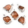 Raw Rough Natural Dyed Quartz Crystal Pendants G-G895-05S-03-1