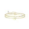 2Pcs 2 Styles Brass Beaded Bracelets & Satellite Chains Bracelets for Women FS-WG4A116-23-1