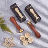 Brass Wax Seal Stamps with Rosewood Handle AJEW-WH0412-0357-5