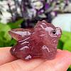 Natural Strawberry Quartz Carved Figurines Statues for Home Desktop Decoration PW-WG05555-12-1