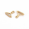 Brass Micro Pave Clear Cubic Zirconia Charms KK-S356-459-NF-2