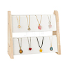 2-Layer Bamboo Slant Back Necklace Organizer Display Stands NDIS-WH0010-31-6