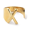 Real 18K Gold Plated 304 Stainless Steel Initial Letter Open Cuff Rings RJEW-L109-007G-X-2