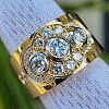 Brass Micro Pave Cubic Zirconia Finger Rings FS-WG4CA91-01-1