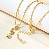 Brass Clear Cubic Zirconia Pendant Necklaces for Women NJEW-A039-02B-G-2