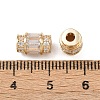 Brass Micro Pave Clear Cubic Zirconia Beads KK-C142-10LG-3