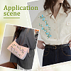 2 Pairs 2 Colors Flower Polyester Embroidery Cloth Sew on Appliques PATC-GF0001-59B-5